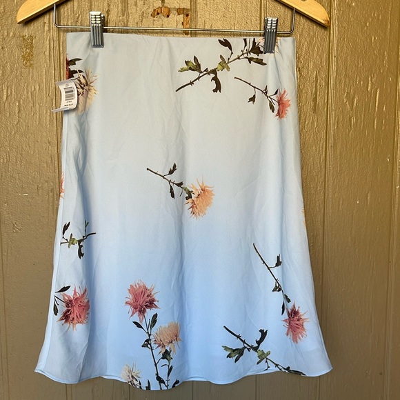 Aritzia Babaton mini slip blue floral skirt in glimmer /multi
